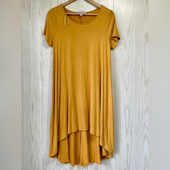 Philosophy Cut and Sew Mustard Yellow High Low Dress Size M EUC - Picture 1 of 3